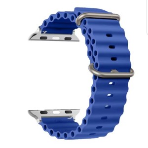 Силиконова каишка оребрена Apple Watch 42/44/45/49mm / синя /